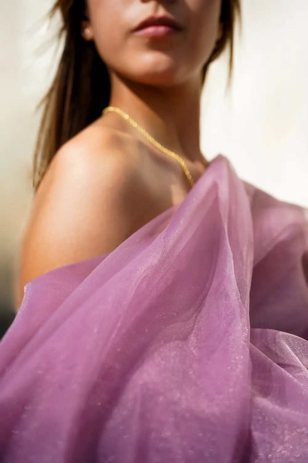 Tela Tul Laguna Purpura